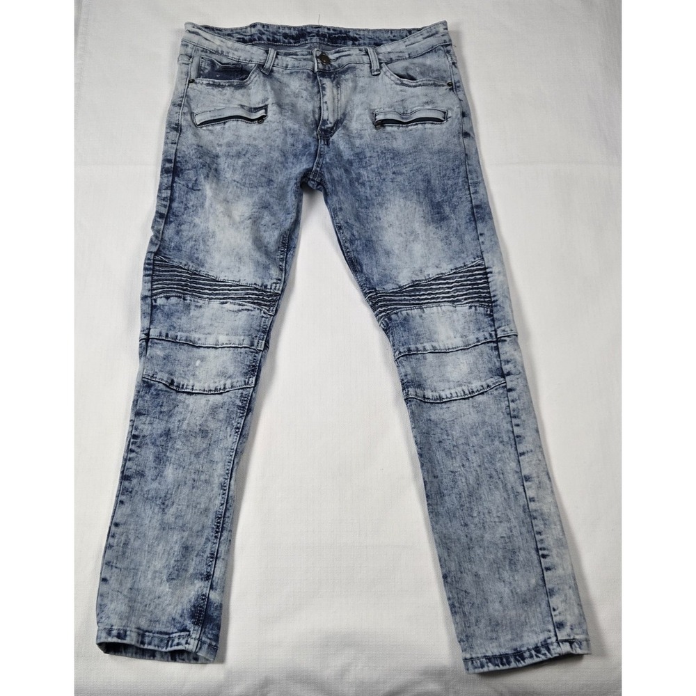 Rue 21 Premium Denim Men's Jeans Distressed‎  Moto Rock Festival 34 X 29
